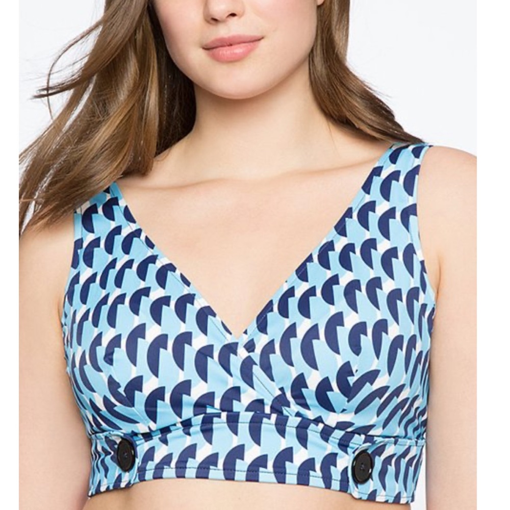 NWOT Eloquii Blue Surplice Bikini Top Size 14W